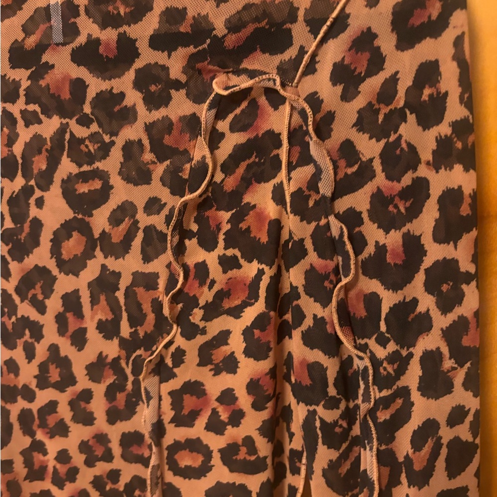 Free People Charlie Mesh Animal Print Sheer Top - Picture 7 of 16